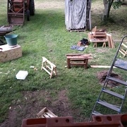 Préparation des toilettes sèches