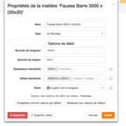 La fausse matière barre panneau