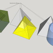 **B/** La perspective de l'ensemble des pyramides en collision