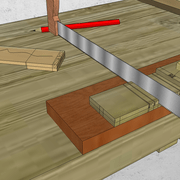 **4/** Nous effectuons l'entaillage secondaire sur les deux pièces.
