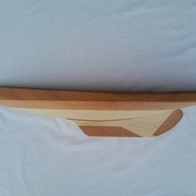 Demi coque de bateau en acajou et châtaignier
