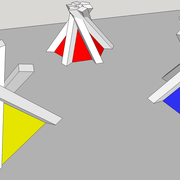 pyramides à bases triangulaire, pentagonale, et hexagonale .