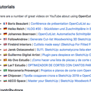 Liste des vidéos tutos sur OpenCutList