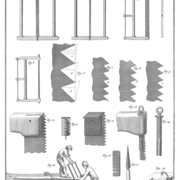 Outils propres à refendre et à débiter le bois, Roubo, planche 12