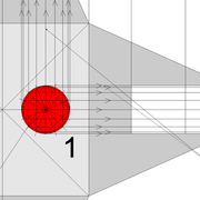 **1/** Division de la pénétration vue en plan et projections des points de coordonnées crées
