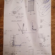 Voici les croquis de base sur papier, avant de réaliser le plan 3D sur sketchup