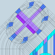 fig 6/ Tracé des poteaux vu en herse