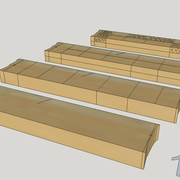 Progression du tracé de la pièce d'initiation vu de l’arrière des pièces