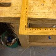 Pour le début, blocage de la canne par une cheville