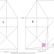 **1 et 2/** La mise en page de l'épure et le tracé de l'angle de corroyage