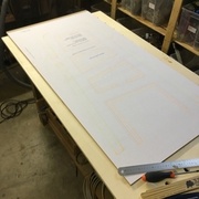 plan collé sur le MDF qui formera le gabarit