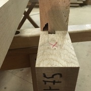 test du tenon avec pièce d'essai (aubier)