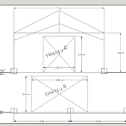 3/ Prise de cotes de dés en bétons pour accueillir un hangar agricole.(plan de façade et coupe)