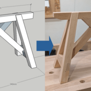 Tréteau de charpentier ou cadet (maquette)