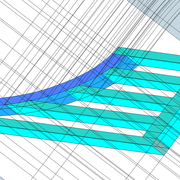fig 6/  Tracé géométrale complet du chevronnage (gros plan)