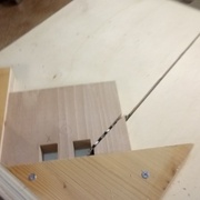 découpe des 1/4 d'assises avec chariot de coupe