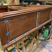 collage des baguettes 1/4 de rond avant serrage