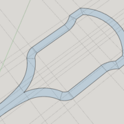 Utilisation de l'outil "décalage" pour lui donner sa largeur de 30mm.