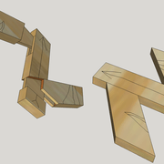 La pièce d'apprentissage :Assemblages intermédiaires biais à tenon/mortaise/Enfourchement traditionnels