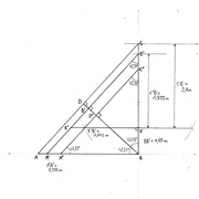Étape 6 : on place la ligne inférieure de l'entrait retroussé. Pour tous les calculs, voir dans le doc PDF