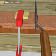 **1bis/** Nous descendons déjà les arasements d'entailles.