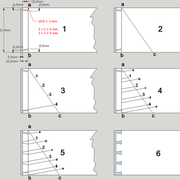 Le tracé théorique des queues d'aronde recouvertes d'ébéniste.