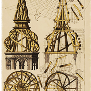 Art du trait de charpente ancien (épure, stéréotomie de pièces, et vue géométrale