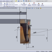 Esquisse du pied avant sur le blueprint