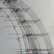 fond de languette en noir, joue de languette en vert, arasement du panneau en violet