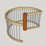 garde corps en lamellé collé (escalier hélicoïdale)