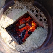 Détail du coeur du 2e four : trop llongé, des remous se créent dans le foyer empêchant un bon flux