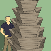 Je ne suis pas encore sûr de comment je vais attacher les jardinières à la colonne centrale, mais je reviendrai éventuellement vers vous avec une autre question pour cela.