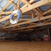 Réalisation d'une mezzanine de garage de 5 m x 5m17 (seul en pleine canicule)