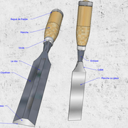 1/ Les différentes parties d'un ciseau à bois
