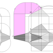 **D/** Développement de la section du tronc pyramidal en vraie grandeur