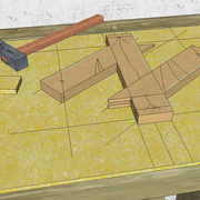 Présentation de la pièce montée brute à l’épure pour vérification d'exactitude .