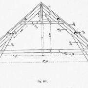fig. 611 : notez que les jambes de force ne soutiennent pas le faux-entrait - Oslet 1890 - Traité de charpente en bois, p. 261