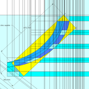 fig 3/ Tracé du bloc capable du chevron de noue sur la herse
