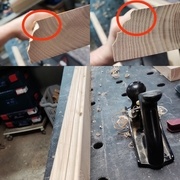 Je n'avais pas un fer de toupie qui était adapté. J'ai donc adapté la dernière moulure aux outils à main.