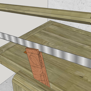 **5a/** Nous amorçons le sciage du fond d'entaille avec la scie a tenon