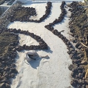 Création des allées et ajout de la couche drainante (pouzzolane)