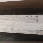 Photo 4 - Traces noirâtres laissées sur le bois - beaucoup plus important si 5 passages successifs