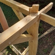 Détail de l'assemblage poteau / pannes sablières