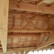 fig 5 Double faîtage avec croix de St André    http://www.mansabicharpente.fr/