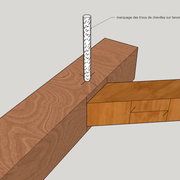 montage et marquage de l alésage sur tenon par amorçage du perçage