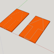 Contre-parement dessus (gauche) - Parement dessus (droite)