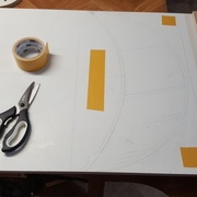 Tracé échelle 1 sur du mélaminé