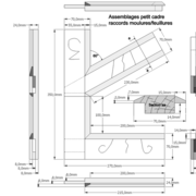 Dessin orthogonal de la pièce d'apprentissage assemblages petit cadre moulures/feuillures.