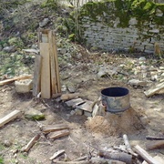 Four 2e essai : protection contre le vent du tube de sortie