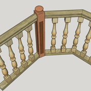 exemple de  garde corps traditionnel en faux  équerre en retour ,et  en trémie polygonale